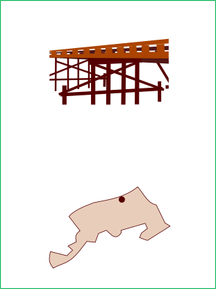 島田橋のイラストと坂戸市の地図