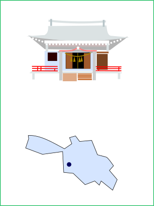 白岡八幡神社のイラストと白岡市の地図