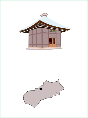 慈光寺のイラストとときがわ町の地図