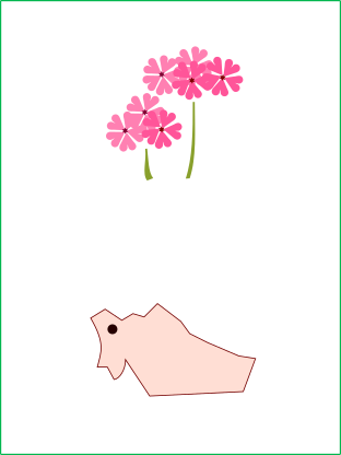 サクラソウのイラストと戸田市の地図