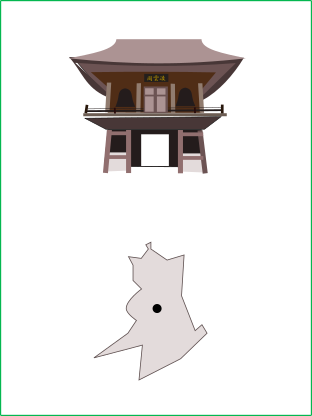 平林寺のイラストと新座市の地図