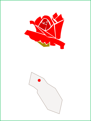 バラのイラストと伊奈町の地図