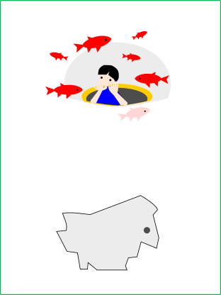 さいたま水族館のイラストと羽生市の地図