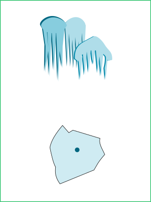 氷柱のイラストと横瀬町の地図